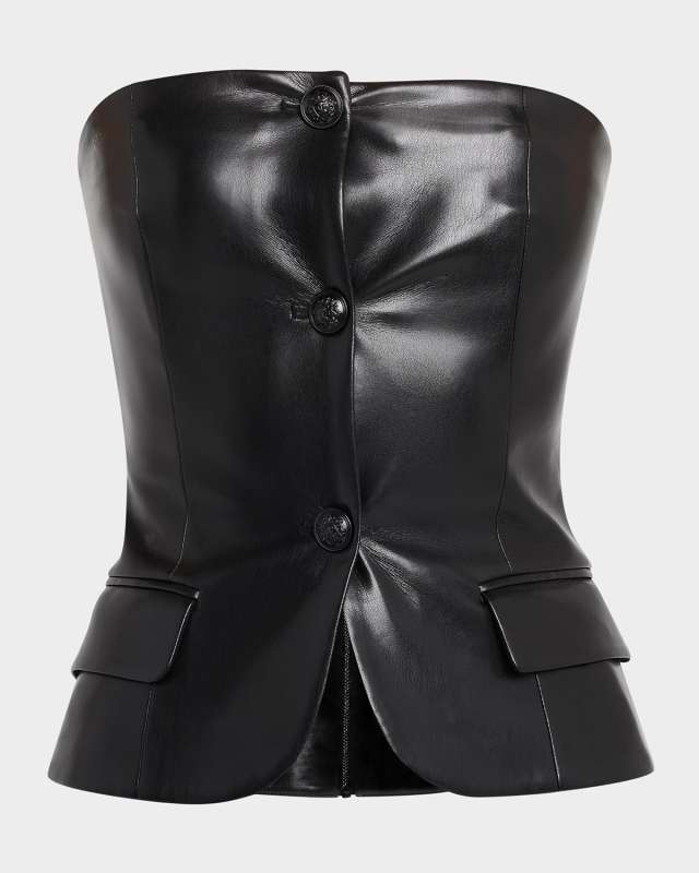 Madison Vegan Leather Bustier Top